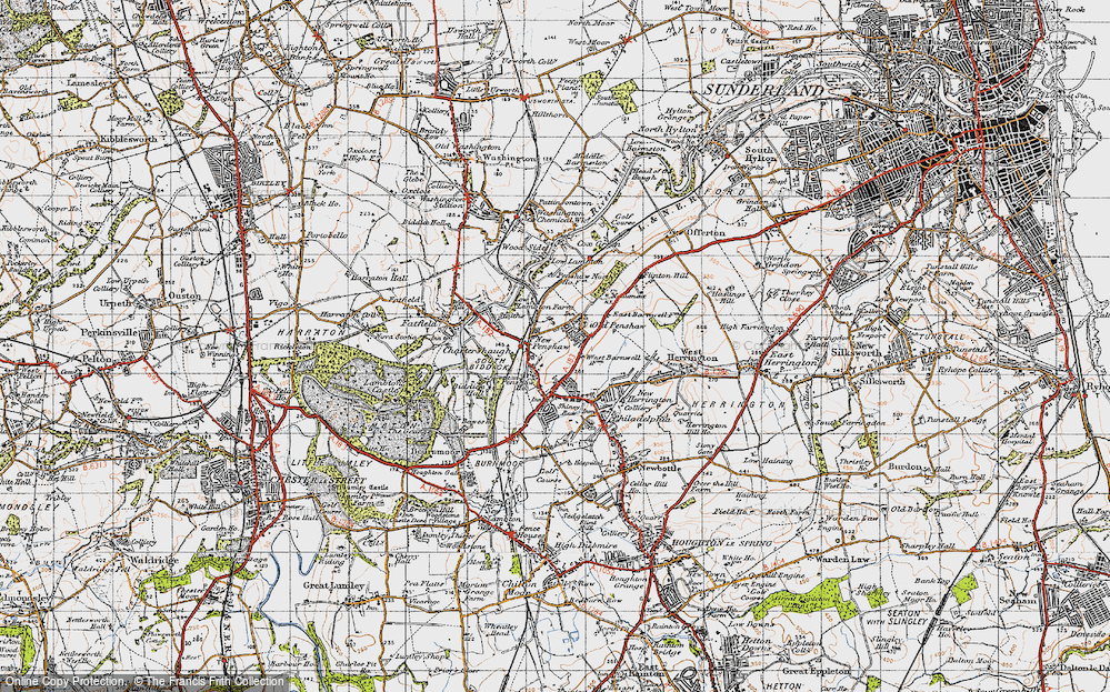 Old Map of Penshaw, 1947 in 1947