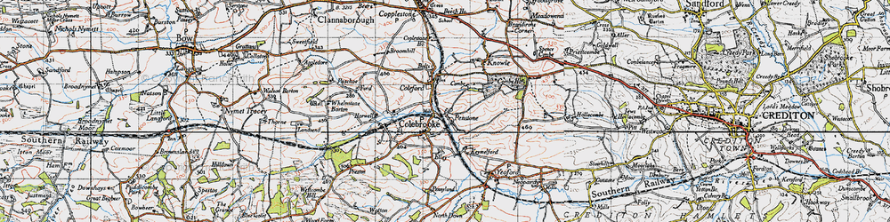 Old map of Penstone in 1946