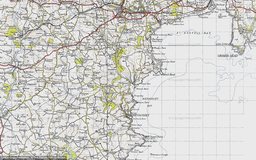 Old Map of Pentewan, 1946 in 1946