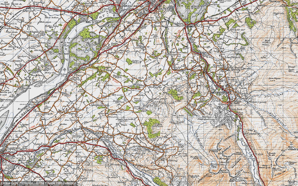 Old Map of Pentir, 1947 in 1947