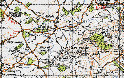 Old map of Pentir in 1947