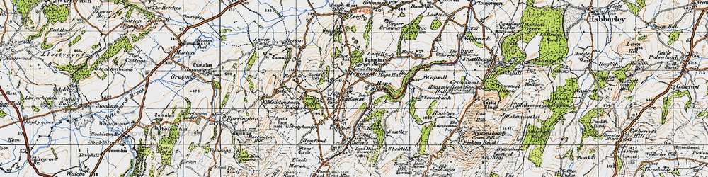 Old map of Pentirvin in 1947