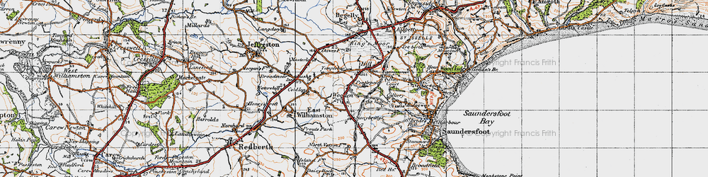 Old map of Pentlepoir in 1946