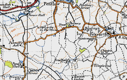 Old map of Pentlow in 1946