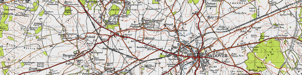 Old map of Penton Corner in 1945