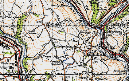 Old map of Pentrapeod in 1947