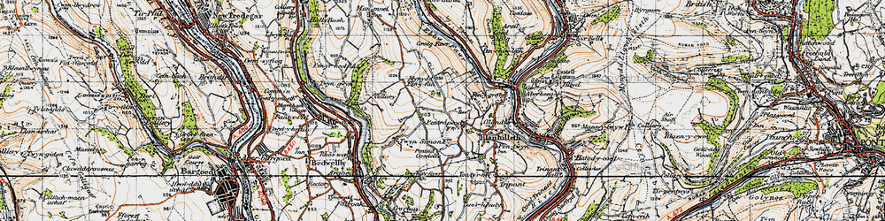 Old map of Pentrapeod in 1947