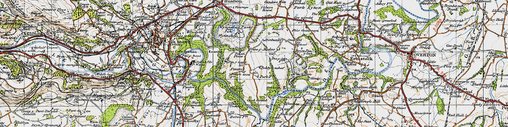 Old map of Pentre in 1947