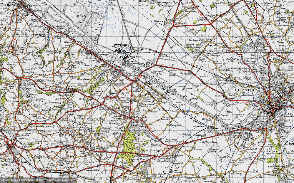 Old Map of Pentre, 1947 in 1947