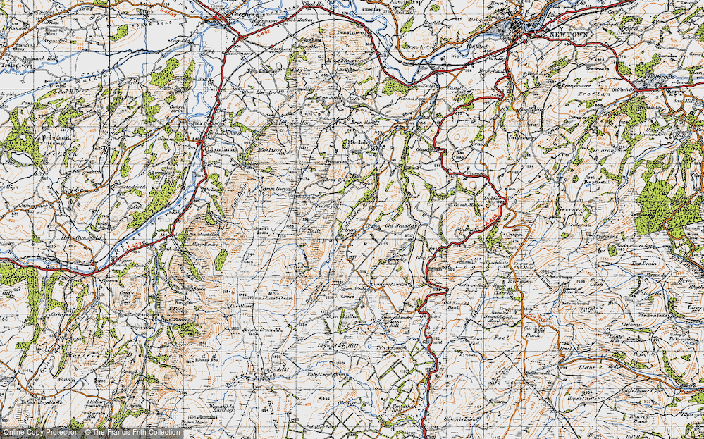 Old Map of Historic Map covering Bryn Llyndwr in 1947