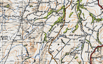 Old map of Bryn Llyndwr in 1947