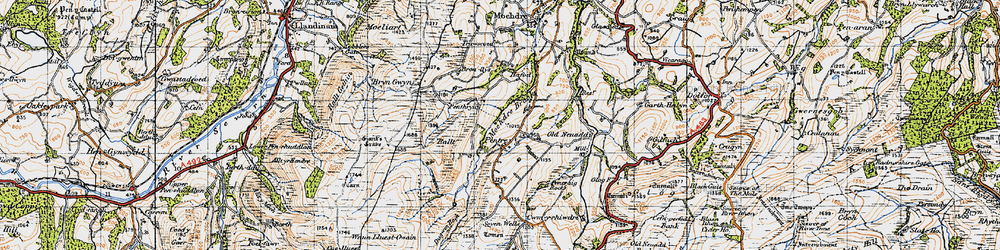 Old map of Bryn Llyndwr in 1947