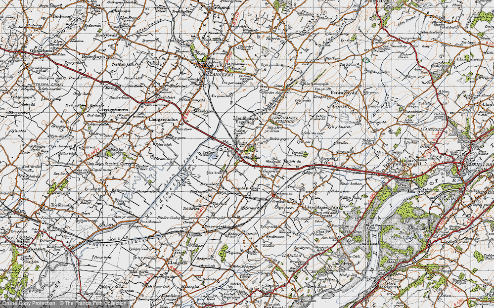 Old Map of Historic Map covering Tyddyn Mawr in 1947