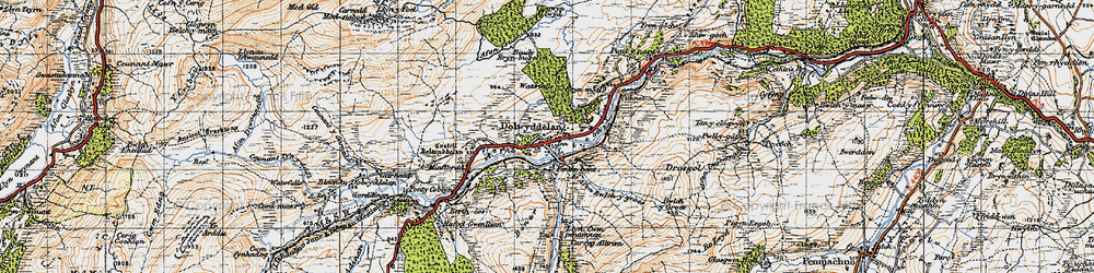 Old map of Afon Ystumiau in 1947