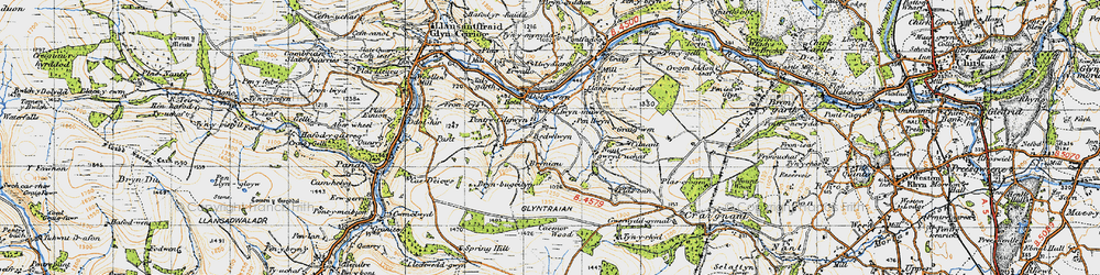 Old map of Pentre Cilgwyn in 1947