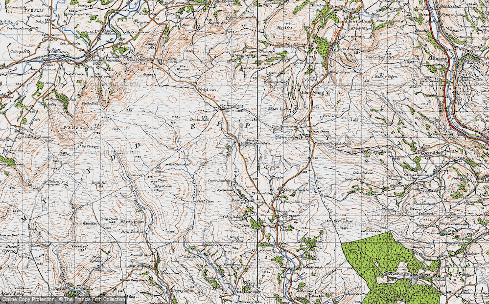 Old Map of Pentre Dolau Honddu, 1947 in 1947