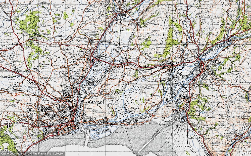 Old Map of Pentre-dwr, 1947 in 1947