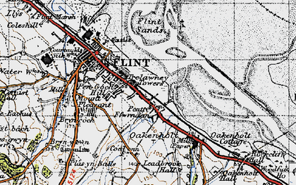 Old map of Pentre-Ffwrndan in 1947