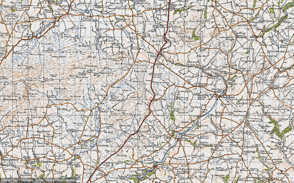 Old Map of Historic Map covering Blaen-gors in 1946