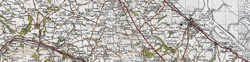 Old map of Billins in 1947