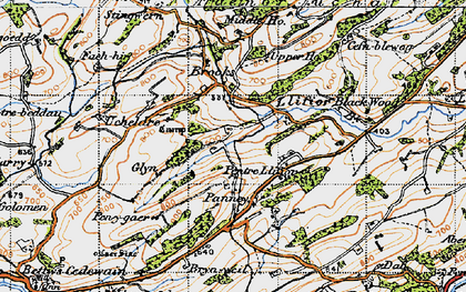 Old map of Pentre Llifior in 1947