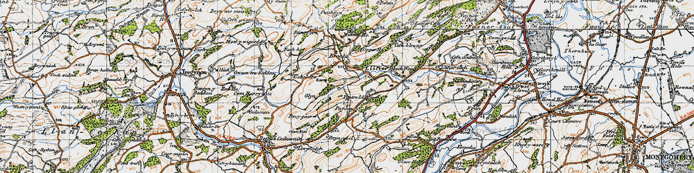 Old map of Pentre Llifior in 1947