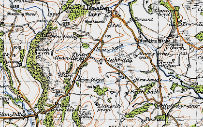 Old map of Afallenchwerw in 1947