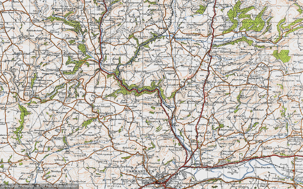 Old Map of Historic Map covering Bettws in 1946