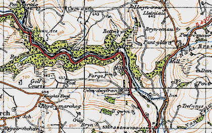 Old map of Pentre Morgan in 1946