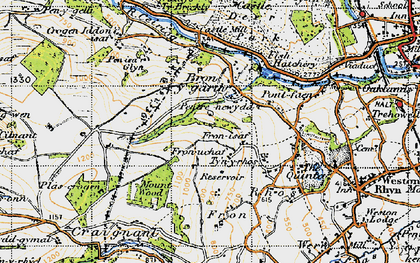 Old map of Pentre-newydd in 1947