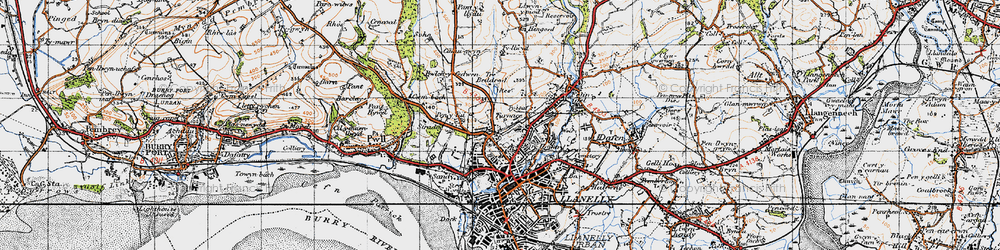 Old map of Pentre-Poeth in 1946