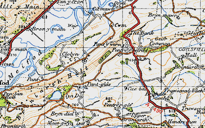 Old map of Bryn-dial in 1947