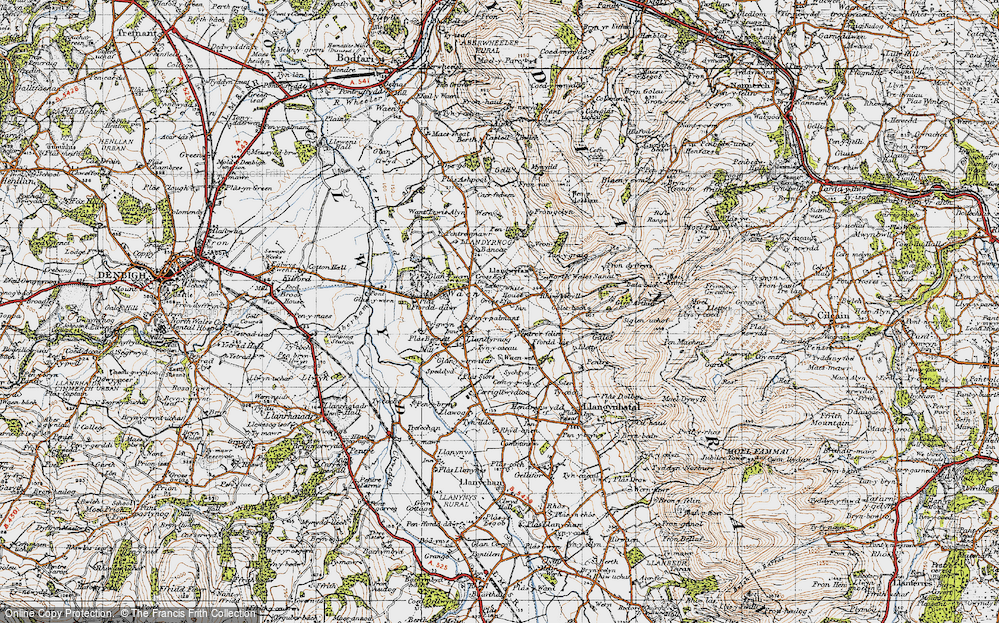 Old Map of Pentre'r-felin, 1947 in 1947