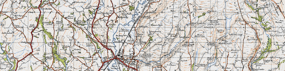 Old map of Pentrebach in 1947