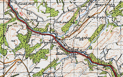 Old map of Allt y Ferdre in 1947