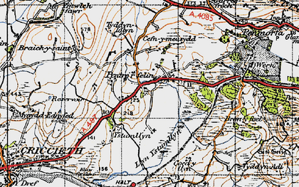 Old map of Braich-y-saint in 1947