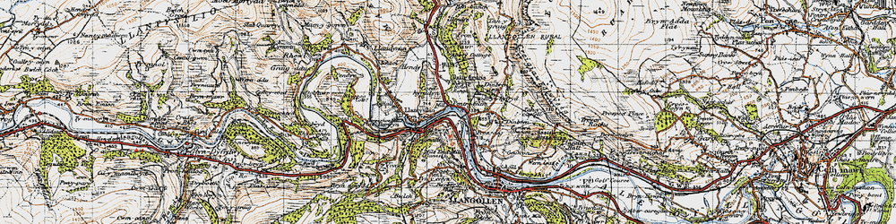 Old map of Pentrefelin in 1947
