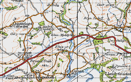 Old map of Brynteilo in 1947