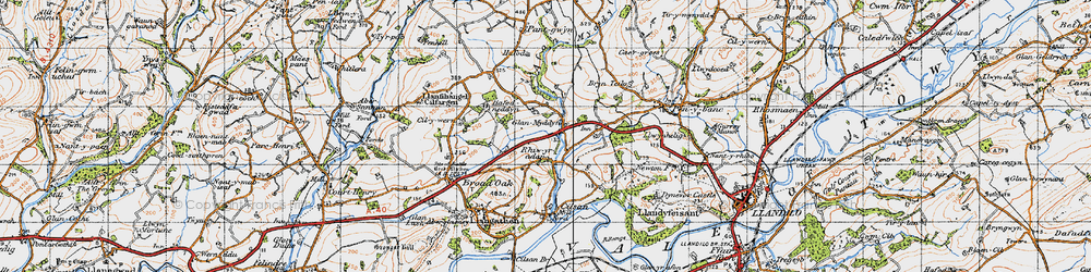 Old map of Brynteilo in 1947