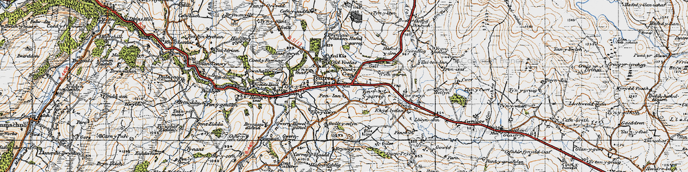 Old map of Afon Twllan in 1947