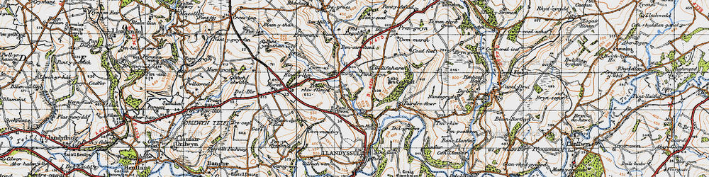 Old map of Pentrellwyn in 1947