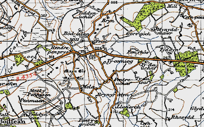 Old map of Pentreuchaf in 1947