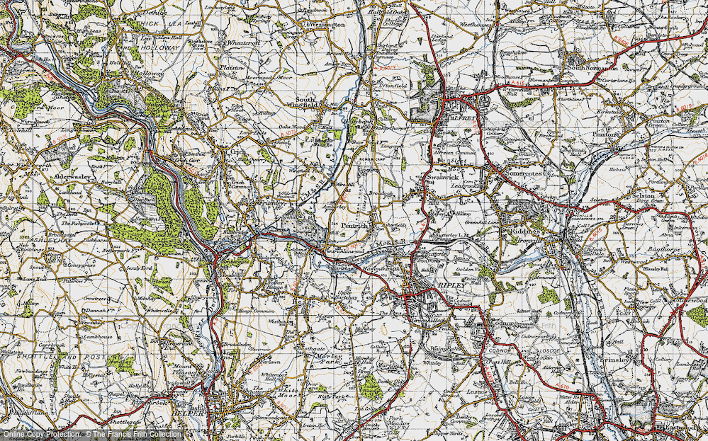 Old Map of Pentrich, 1946 in 1946