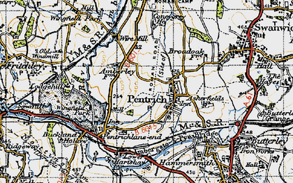 Old map of Pentrich in 1946