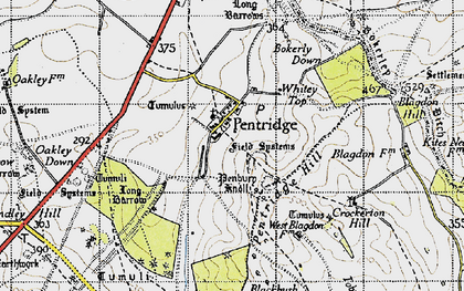 Old map of Ackling Dyke in 1940