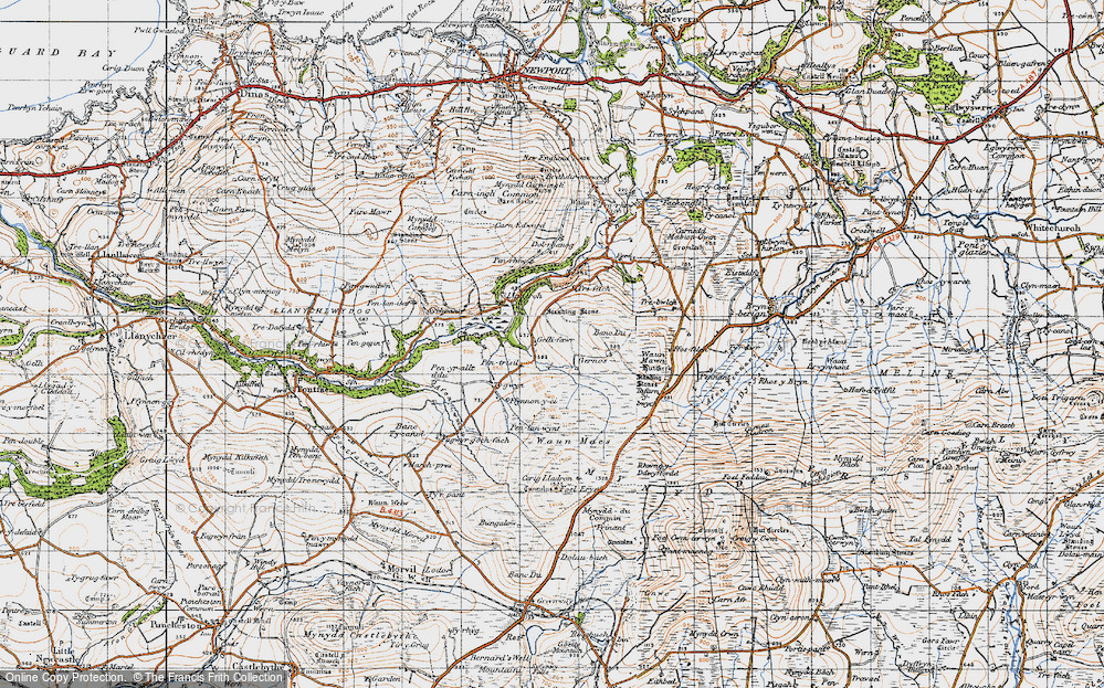 Old Map of Historic Map covering Cilgwyn in 1947
