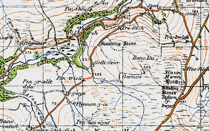 Old map of Cilgwyn in 1947