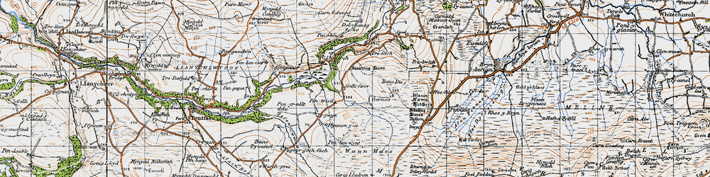 Old map of Cilgwyn in 1947