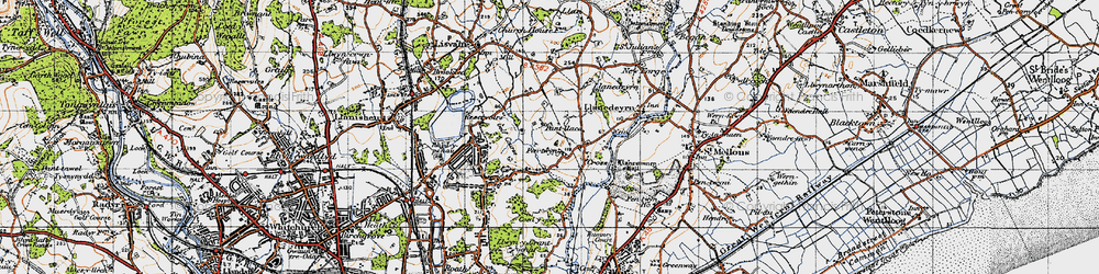 Old map of Pentwyn in 1947