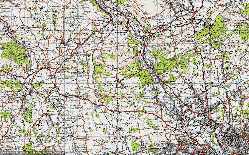 Old Map of Pentyrch, 1947 in 1947